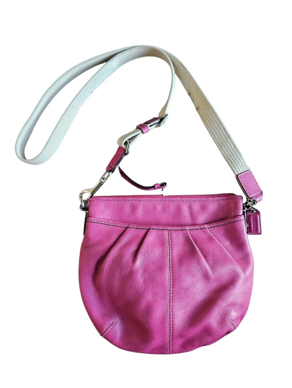 Coach Hor Pink Leather Swingpack Crossbody Bag